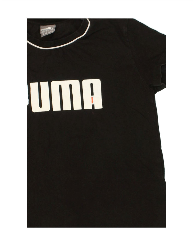 PUMA Womens Graphic T-Shirt Top UK 14 Medium Black Cotton Vintage Puma and Second-Hand Puma from Messina Hembry 