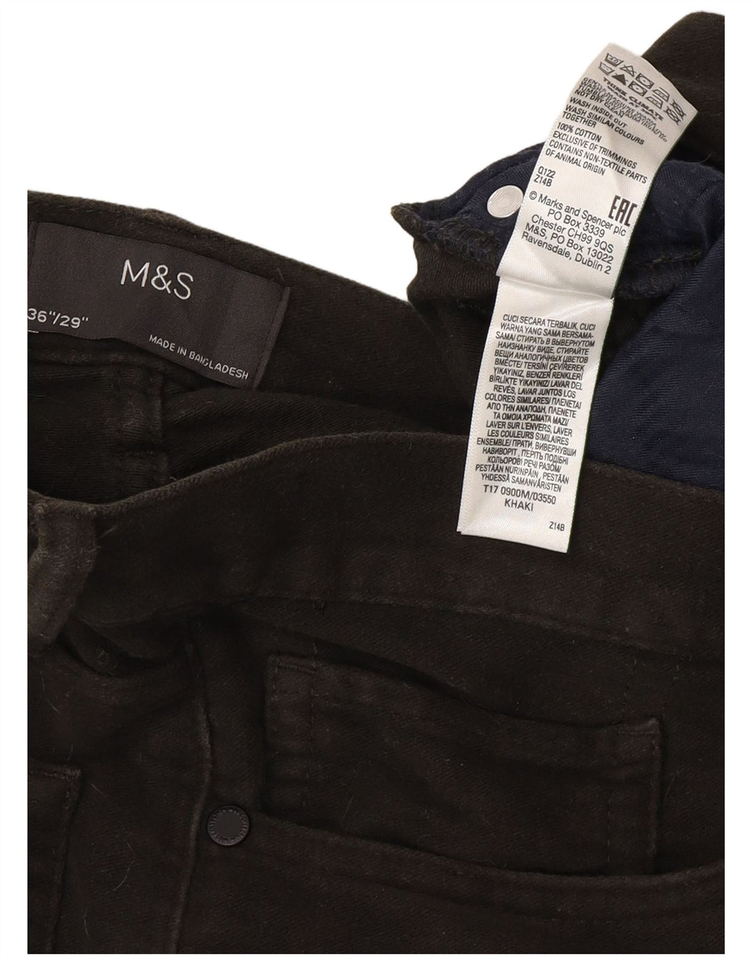 MARKS & SPENCER Mens Straight Casual Trousers W36 L29  Green Cotton