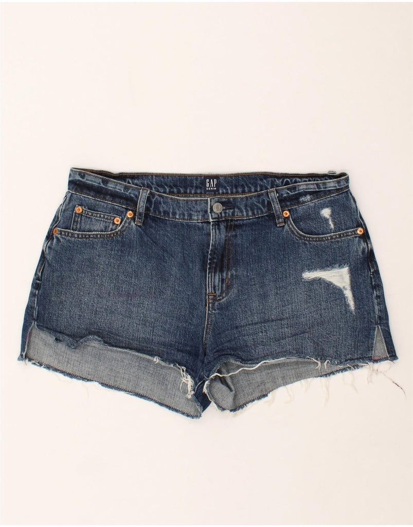 GAP Womens Distressed Denim Shorts W30 Medium Navy Blue Cotton | Vintage Gap | Thrift | Second-Hand Gap | Used Clothing | Messina Hembry 