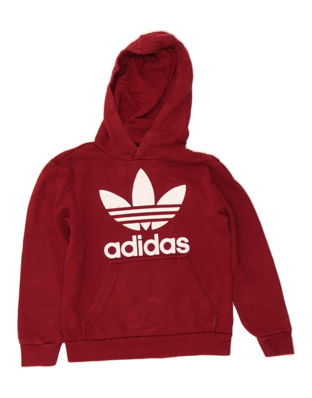 ADIDAS Boys Graphic Hoodie Jumper 7-8 Years Red Vintage Adidas and Second-Hand Adidas from Messina Hembry 