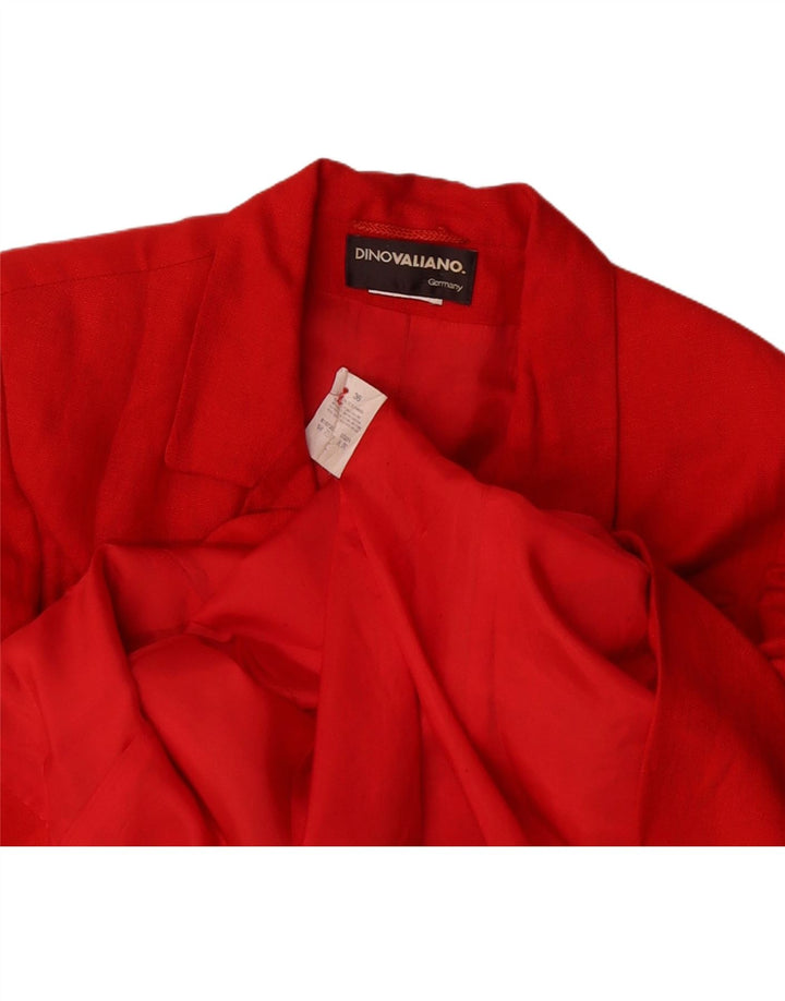 DINO VALIANO Womens 5 Button Blazer Jacket EU 36 Small Red Linen Vintage Dino Valiano and Second-Hand Dino Valiano from Messina Hembry 
