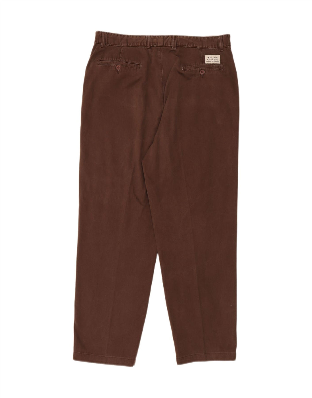AVIREX Mens Straight Casual Trousers W38 L32  Brown Cotton