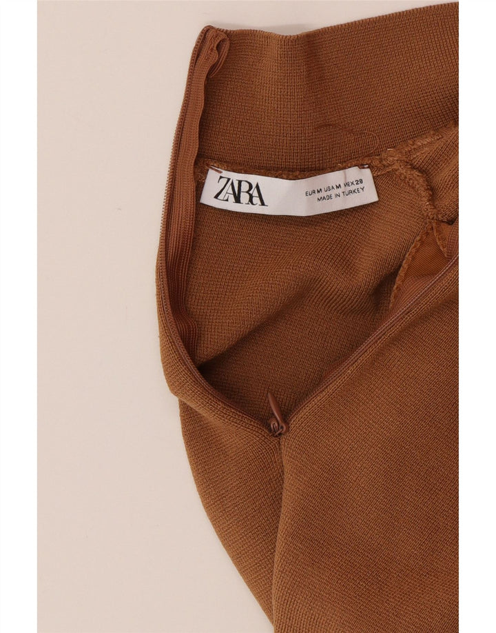 Zara Womens Sleeveless Crop Top UK 12 Medium Brown Polyamide