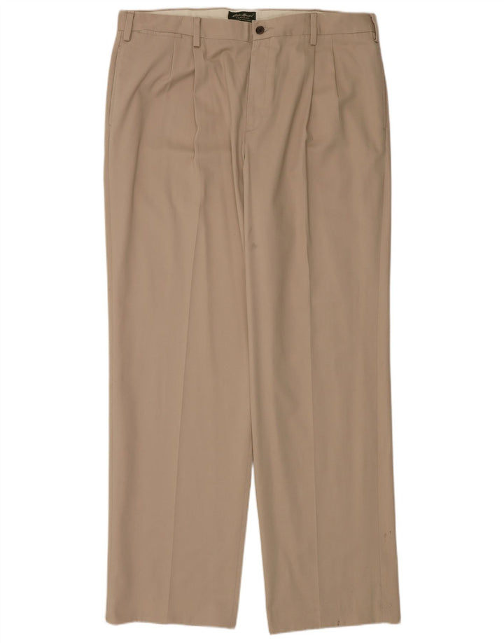 EDDIE BAUER Mens Relaxed Fit Chino Trousers W40 L36 Beige Cotton