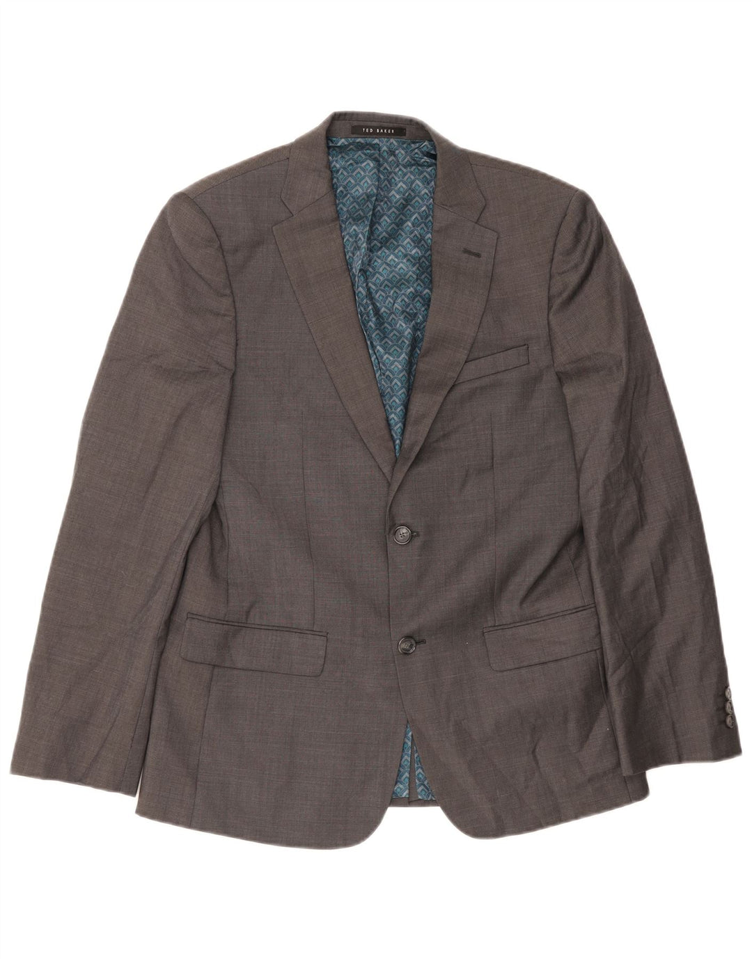 Ted Baker Mens 2 Button Blazer Jacket UK 38 Medium Grey Wool