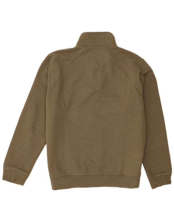 Crew Clothing Mens Zip Neck Sweatshirt Jumper XL Khaki Cotton