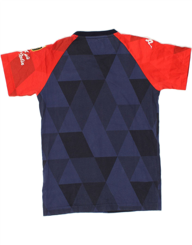 KAPPA Boys Graphic T-Shirt Top 13-14 Years Navy Blue Colourblock Cotton Vintage Kappa and Second-Hand Kappa from Messina Hembry 