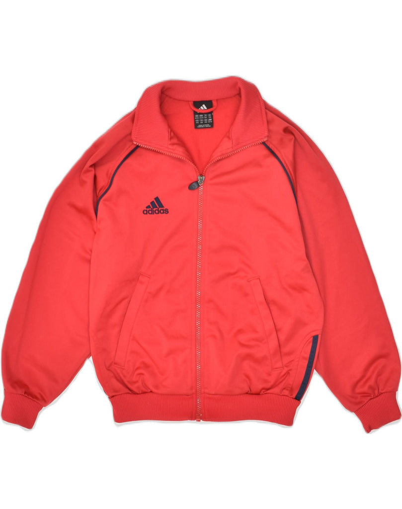 ADIDAS Boys Tracksuit Top Jacket UK 28/30 9-10 Years Red Polyester | Vintage Adidas | Thrift | Second-Hand Adidas | Used Clothing | Messina Hembry 