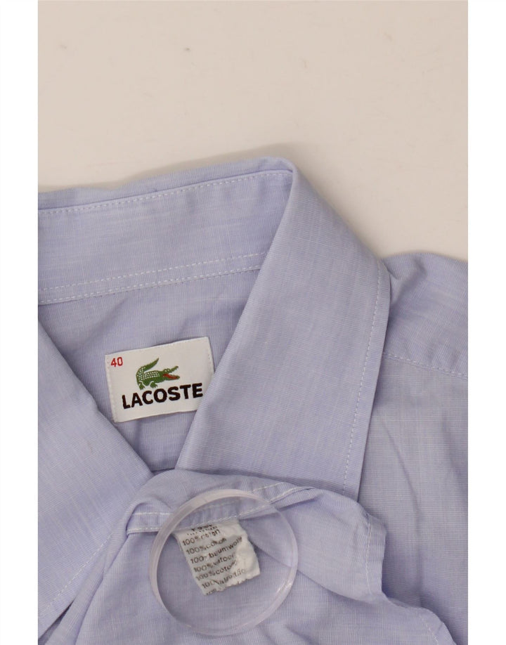 Lacoste Mens Short Sleeve Shirt Size 40 Medium Blue Cotton