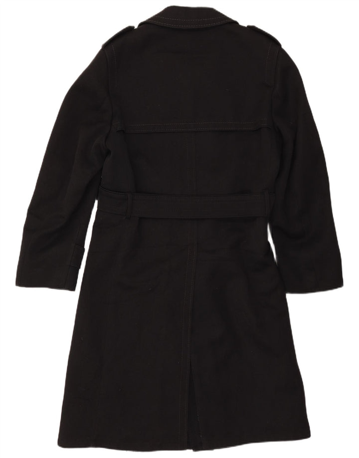 LORD Mens Trench Coat IT 48 Medium Black Wool