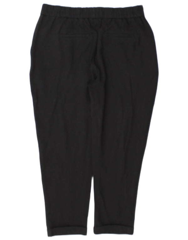 Benetton Womens Tapered Cropped Trousers W34 L24 Black