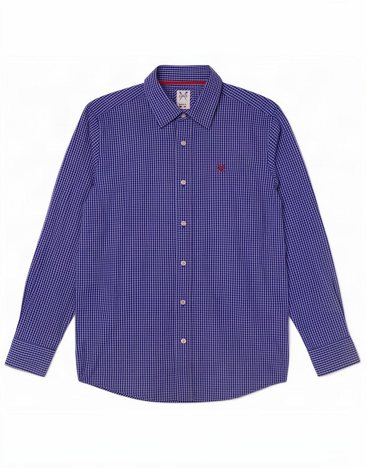 Crew Clothing Mens Classic Fit Shirt Medium Blue Check Cotton