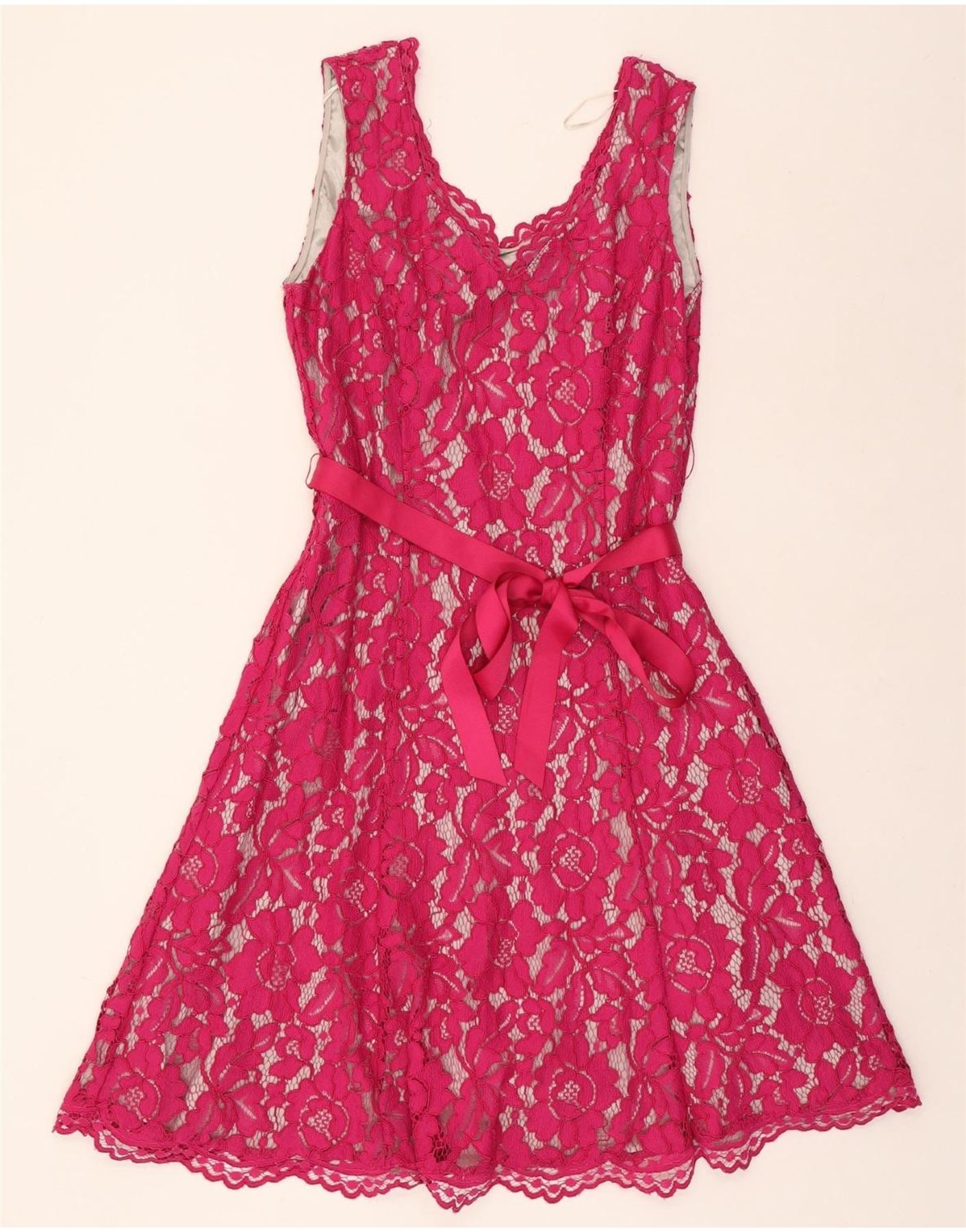 JACQUES VERT Womens Sleeveless A-Line Dress UK 14 Medium Pink