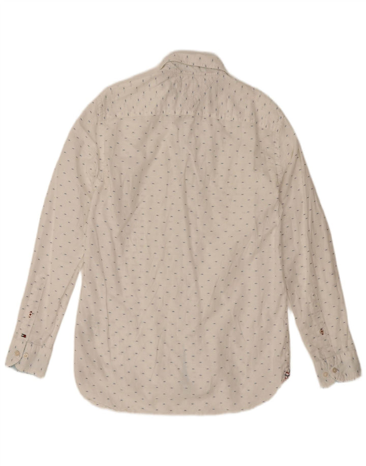 Tommy Hilfiger Mens Shirt Small White Spotted Cotton