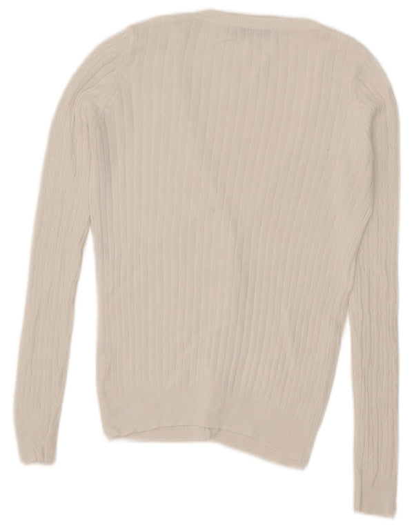 Zara Womens Cardigan Sweater UK 10 Small White Cotton