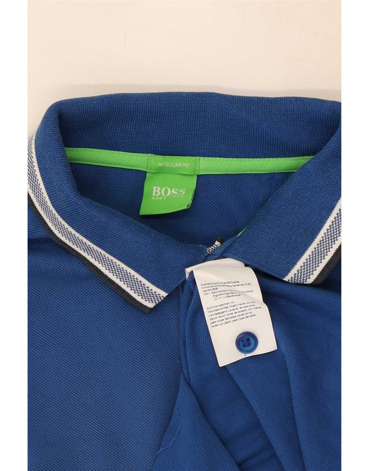 Hugo Boss Mens Regular Fit Polo Shirt Medium Blue Cotton