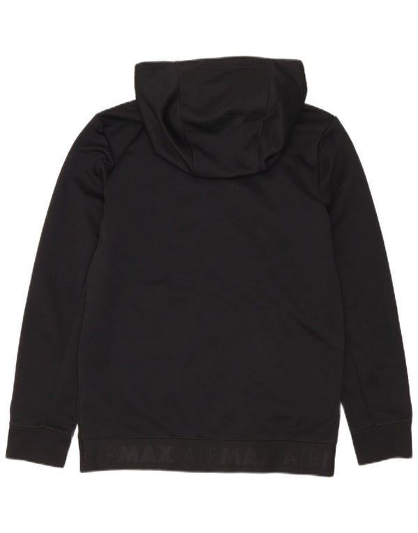 Nike Boys Graphic Zip Hoodie Sweater 10-11 Years Medium Black Colourblock
