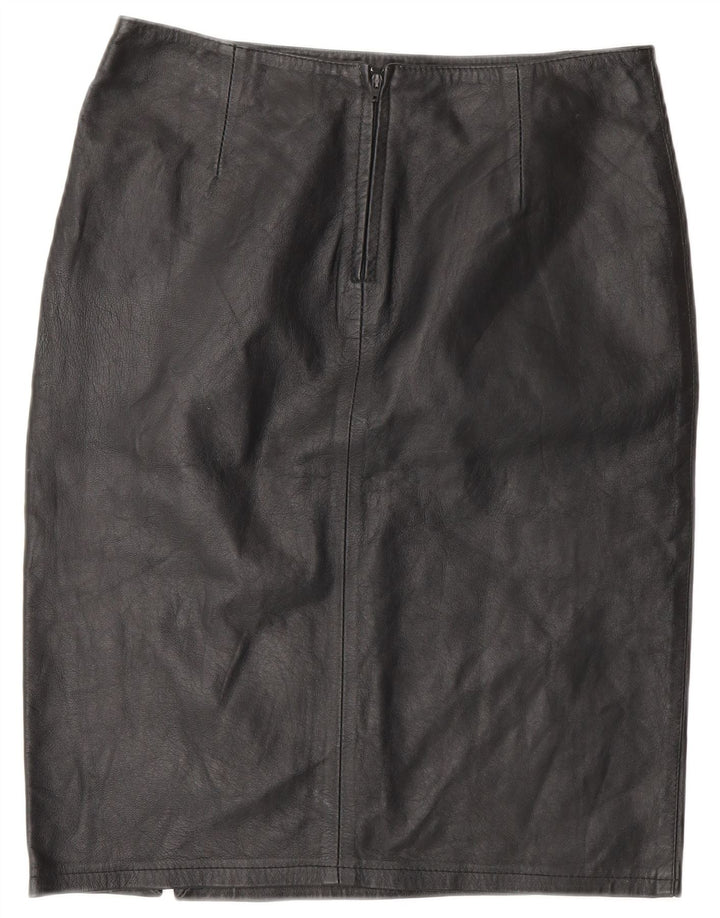 CONBIPEL Womens Leather Skirt IT 42 Medium W28  Black Leather