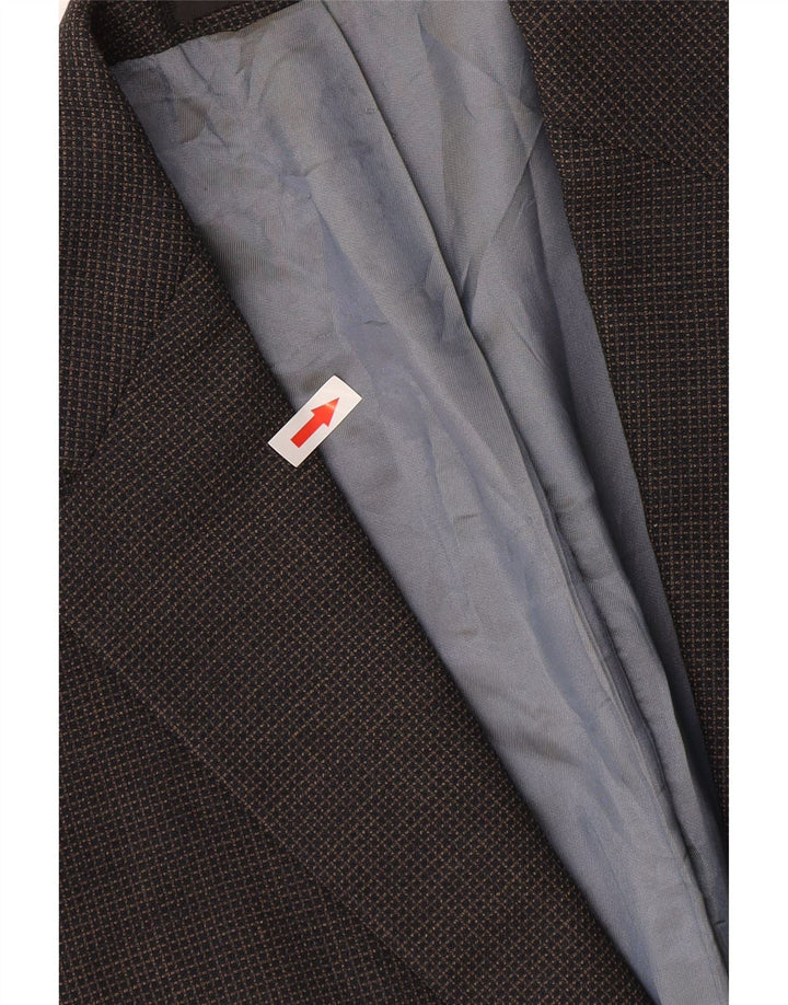 Marks & Spencer Mens Short Blazer Jacket UK 40 Medium Navy Blue Check