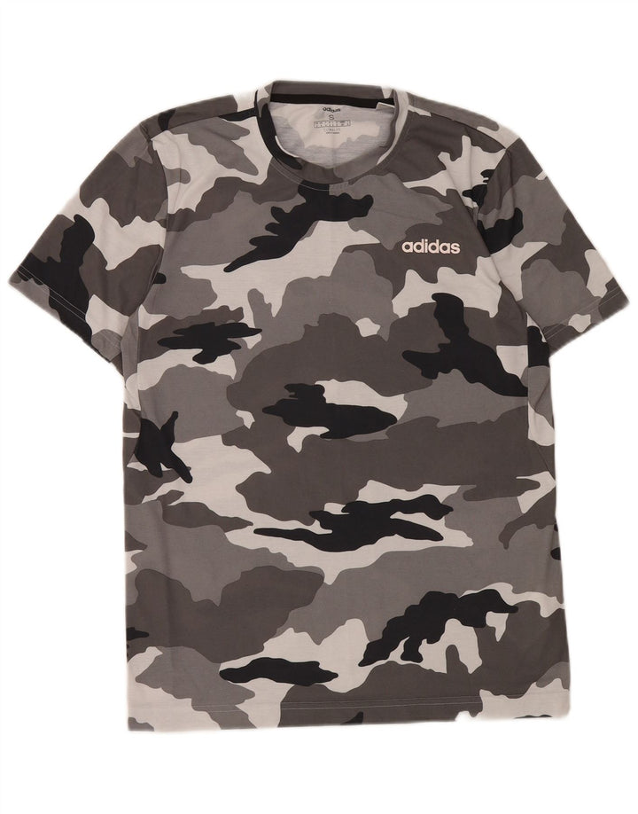 ADIDAS Mens Climalite T-Shirt Top Small Multicoloured Camouflage Polyester
