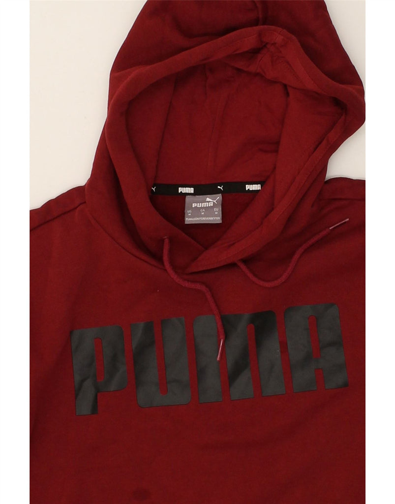 PUMA Mens Graphic Hoodie Jumper Medium Burgundy | Vintage Puma | Thrift | Second-Hand Puma | Used Clothing | Messina Hembry 