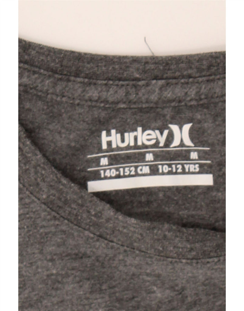 HURLEY Girls Graphic T-Shirt Top 10-11 Years Medium  Grey Cotton Vintage Hurley and Second-Hand Hurley from Messina Hembry 