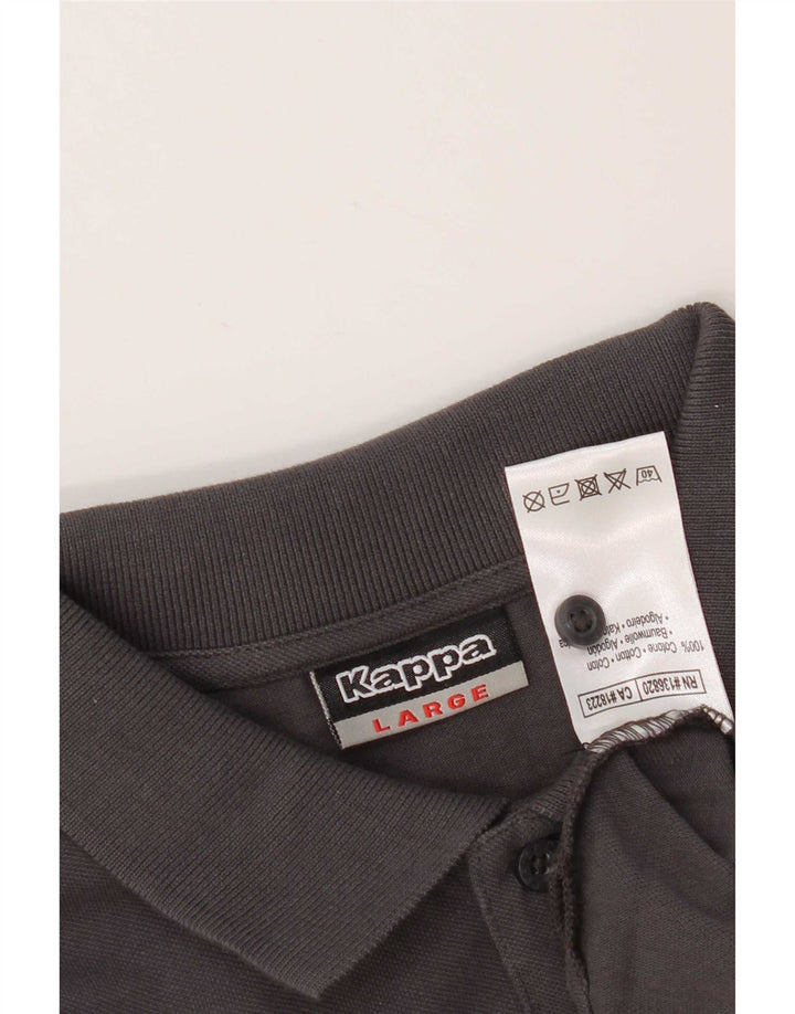 Kappa Mens Long Sleeve Polo Shirt Large Grey Cotton