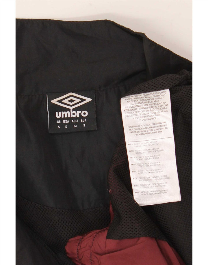 Umbro Mens Graphic Tracksuit Top Jacket Small Maroon Colourblock Polyester