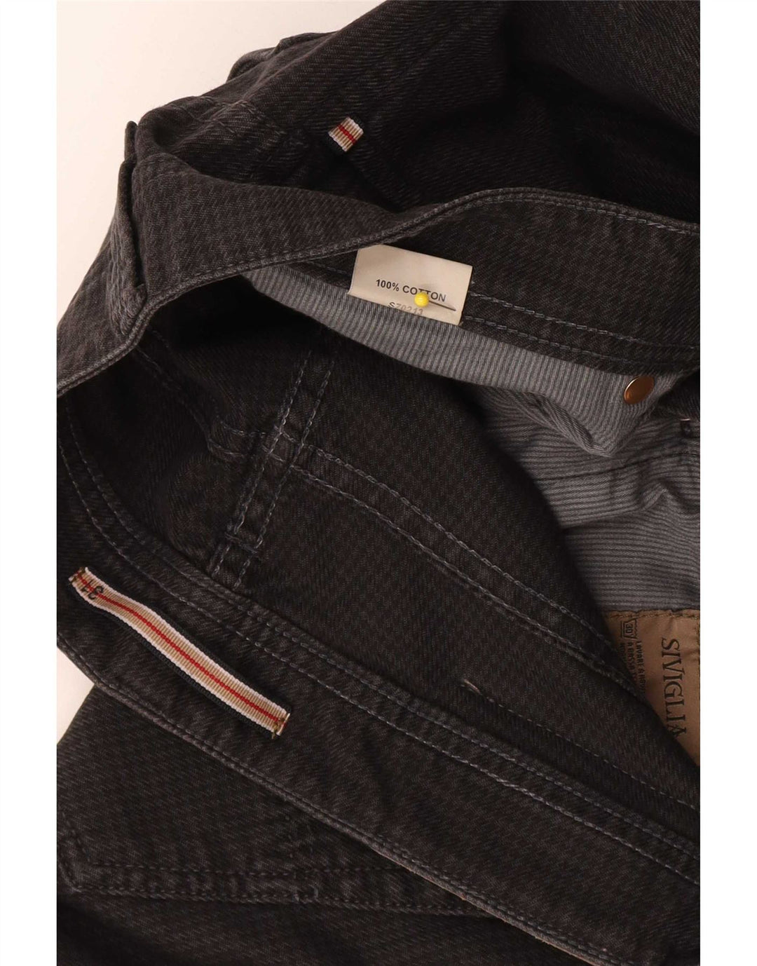 SIVIGLIA Mens Straight Jeans W31 L32 Black Houndstooth Cotton