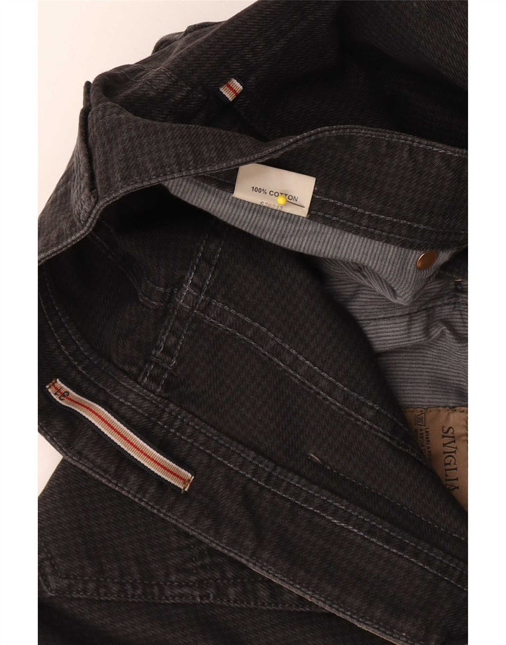 SIVIGLIA Mens Straight Jeans W31 L32 Black Houndstooth Cotton