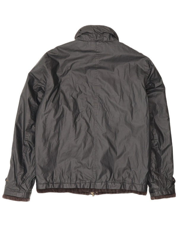 Harmont & Blaine Mens Waxed Cotton Jacket UK 40 Large Black Check Cotton
