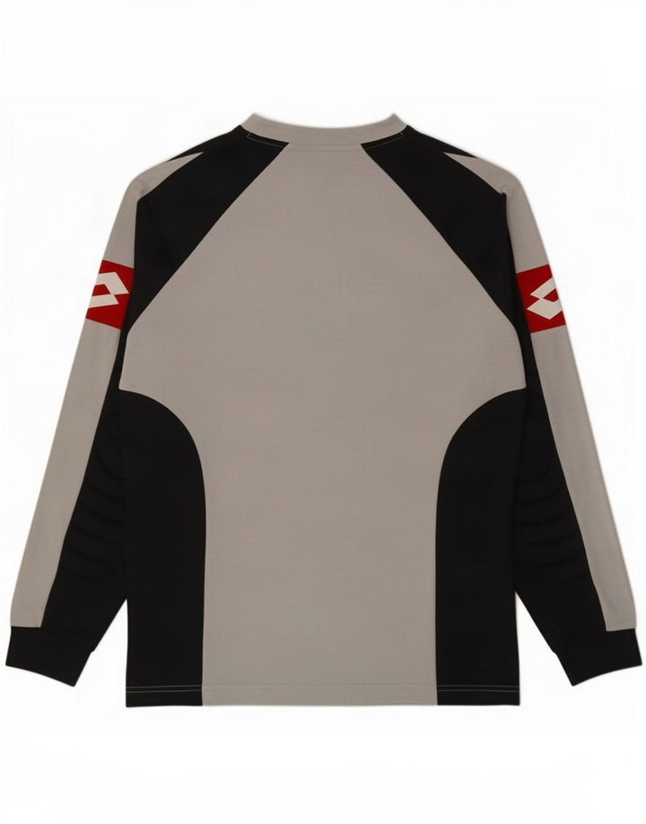 Lotto Mens Graphic Top Long Sleeve Medium Grey Colourblock Polyester