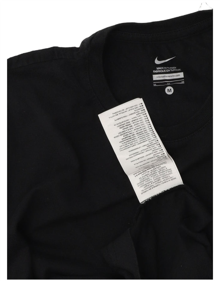 Nike Womens T-Shirt Top UK 12 Medium Black Cotton