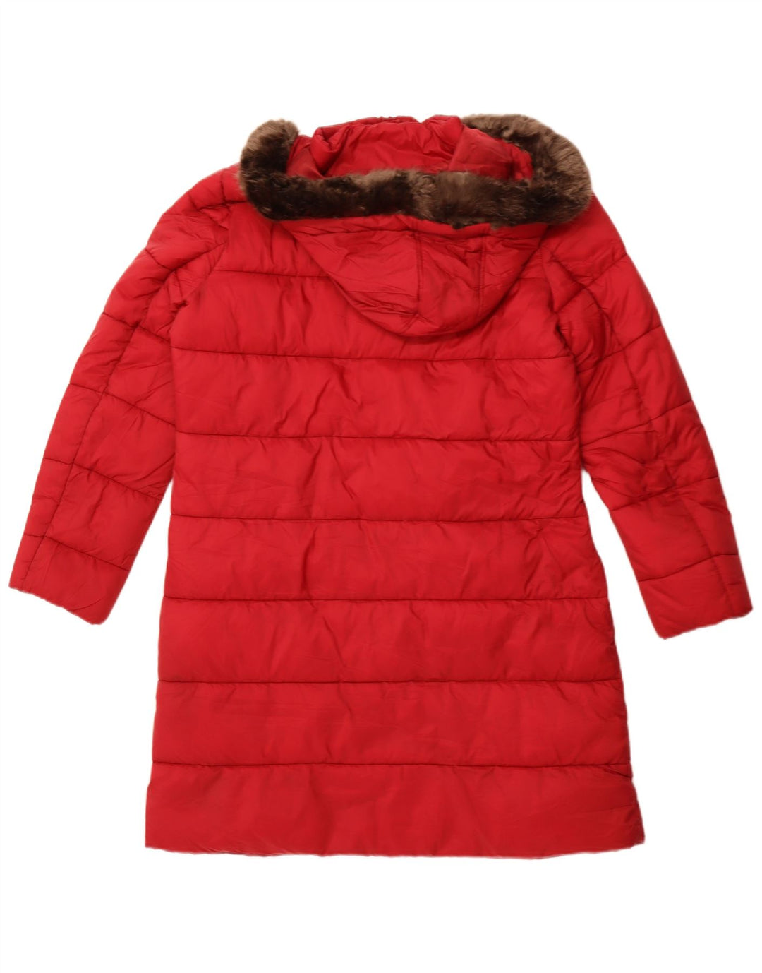 Joules Womens Hooded Padded Coat UK 14 Large Red Polyamide