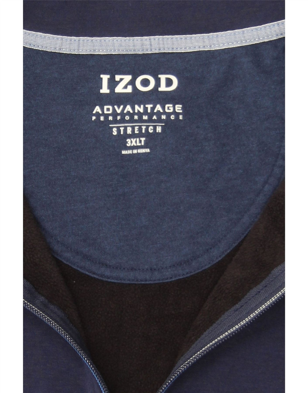 IZOD Mens Stretch Zip Neck Sweatshirt Jumper 3XL Navy Blue Polyester Vintage Izod and Second-Hand Izod from Messina Hembry 