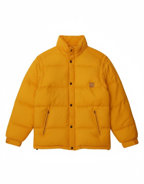Vintage Mens Padded Jacket UK 40 Large Yellow Polyester