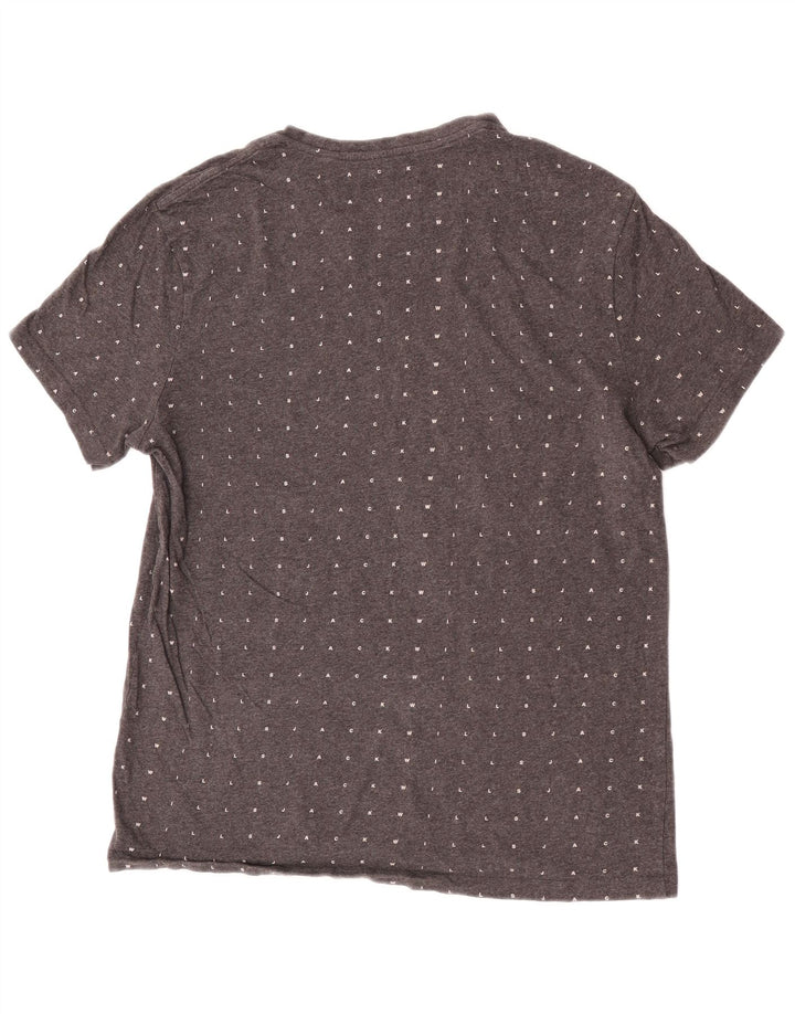 Jack Wills Mens Graphic T-Shirt Top Medium Grey Spotted Cotton