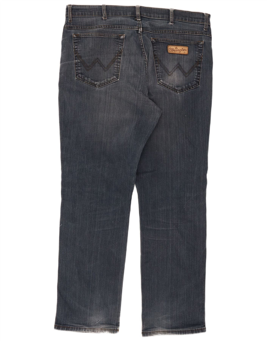Wrangler Mens Straight Jeans W38 L32 Navy Blue Cotton
