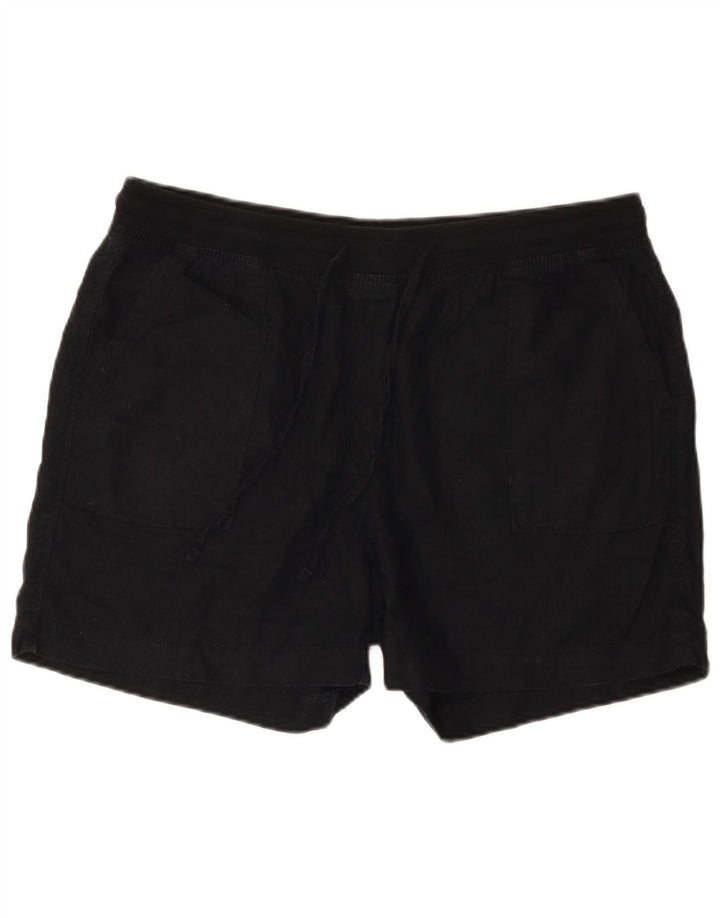 Marks & Spencer Womens Chino Shorts UK 16 Large W36  Black Linen