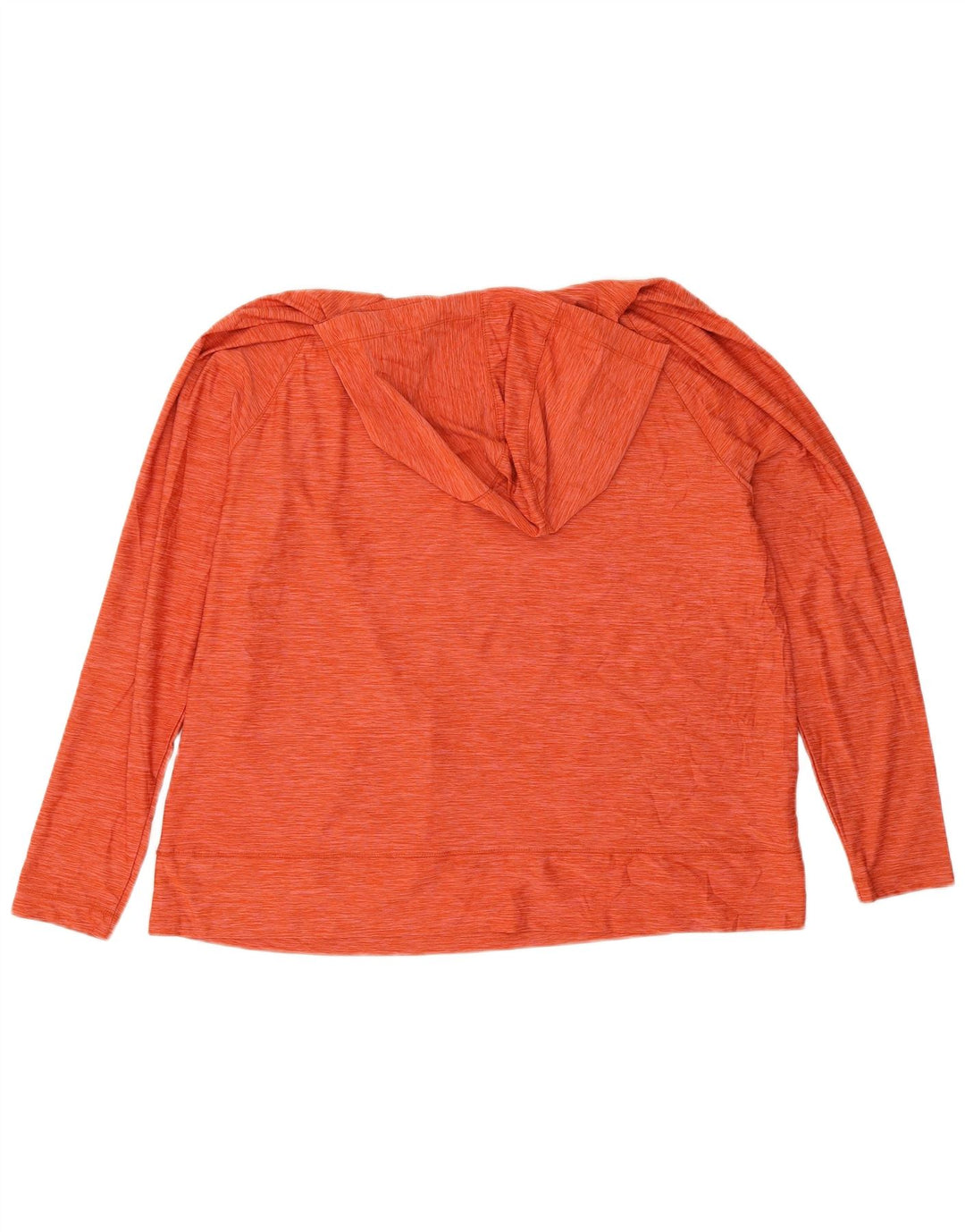 Eddie Bauer Womens Hoodie Jumper UK 16 Large Orange Flecked Polyester