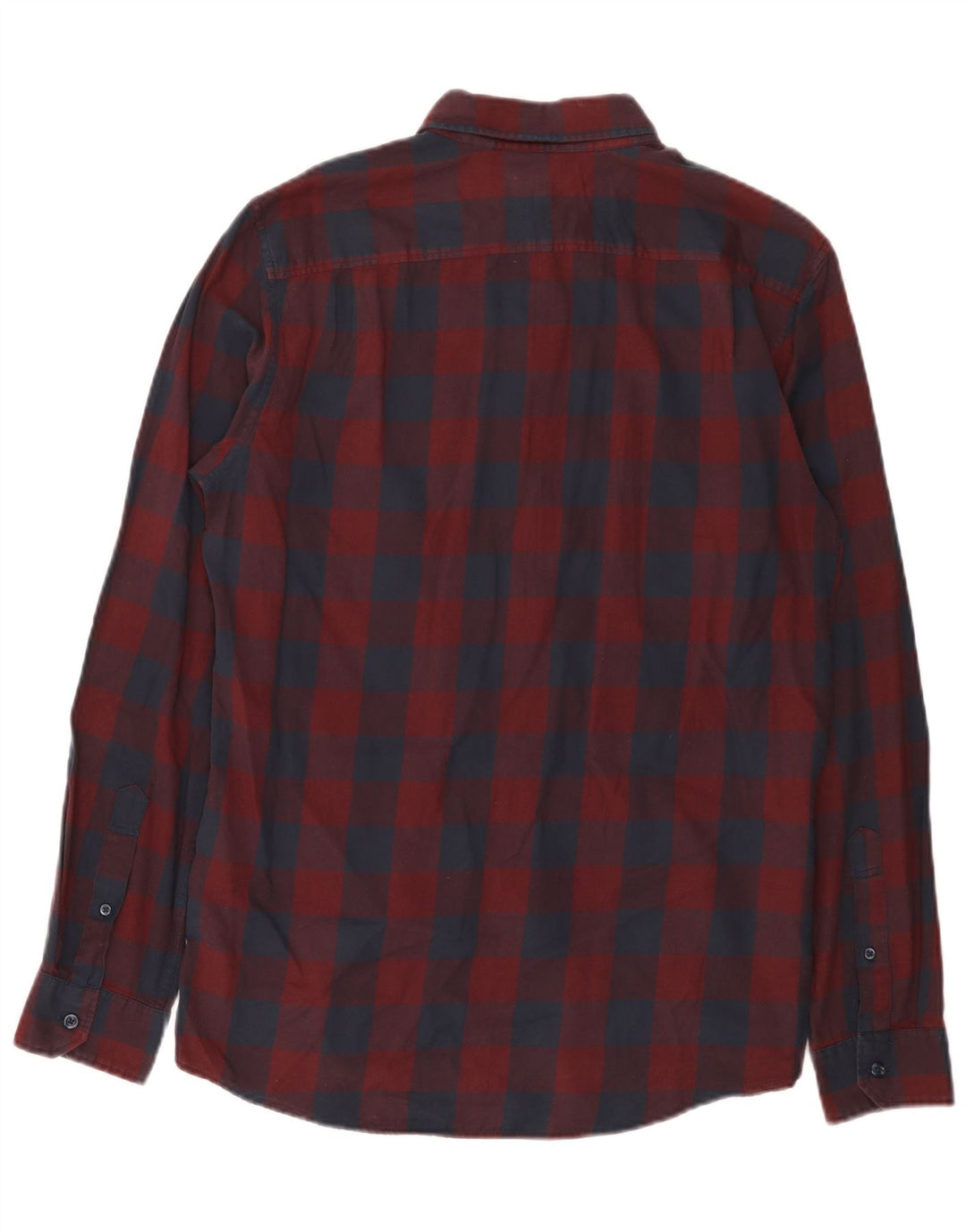 Jack Wills Mens Classic Fit Shirt Medium Burgundy Gingham Cotton