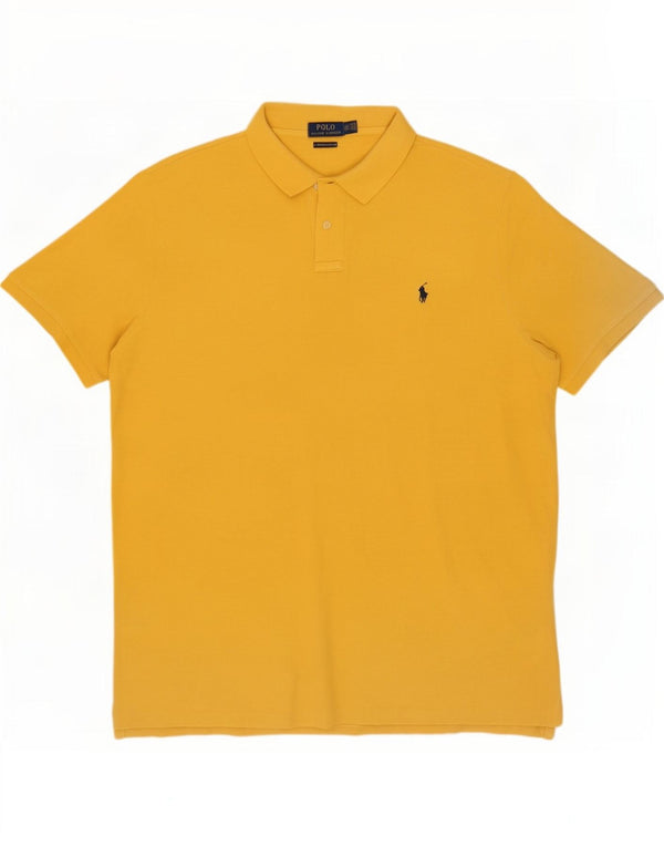 Polo Ralph Lauren Mens Custom Slim Fit Polo Shirt 2XL Yellow Cotton