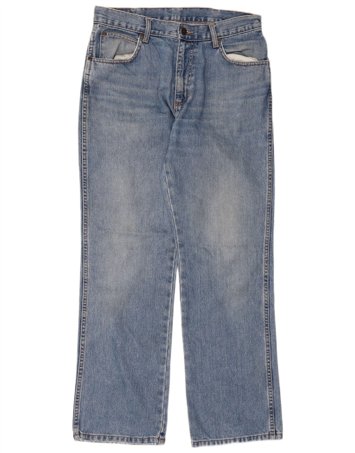 WRANGLER Mens Regular Fit Straight Jeans W32 L30 Blue Cotton