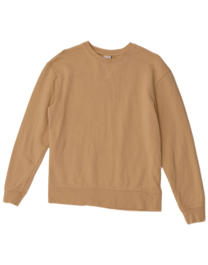 Zara Mens Sweatshirt Jumper Small Beige Cotton
