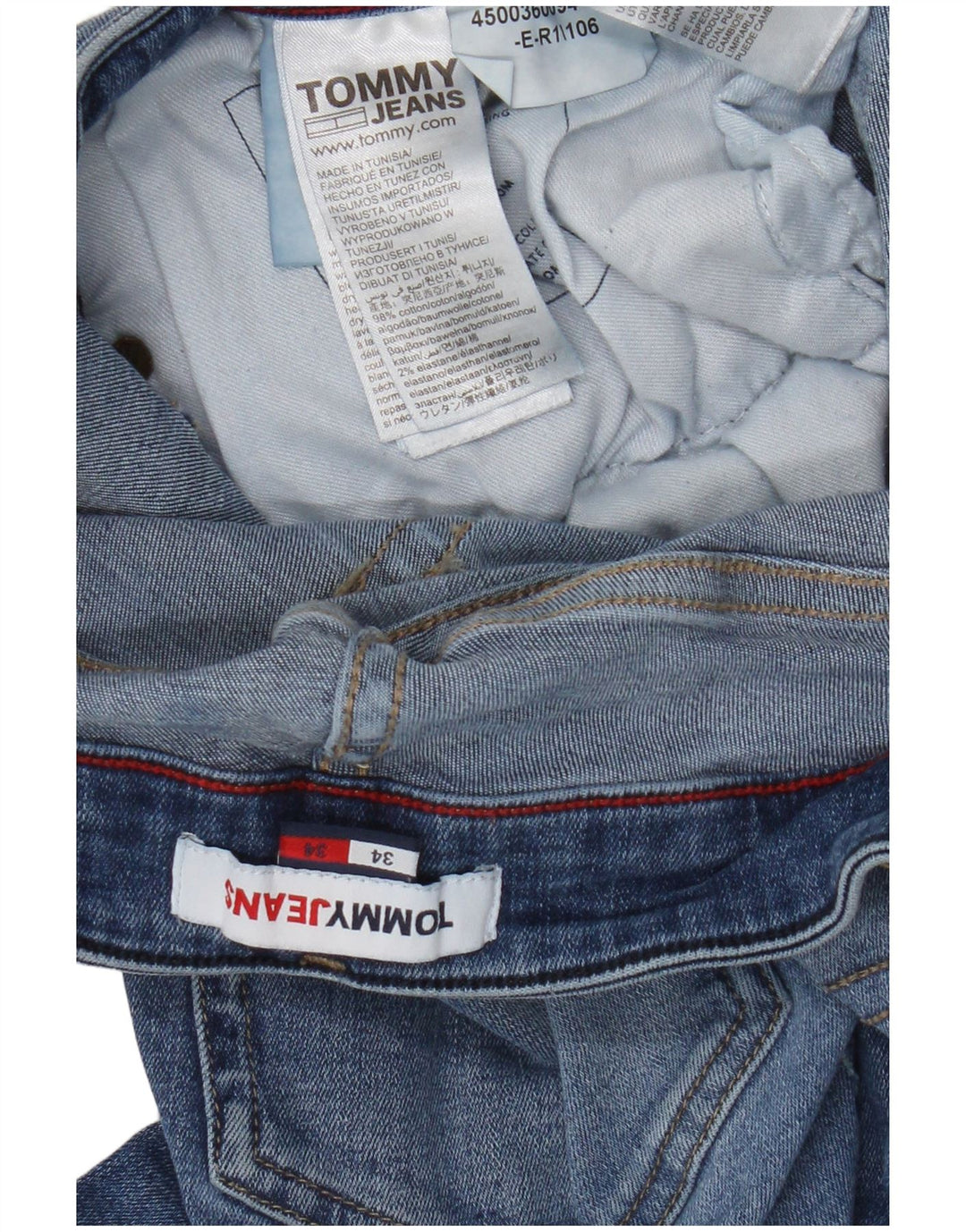 Tommy Hilfiger Mens Slim Jeans W34 L34 Blue Cotton