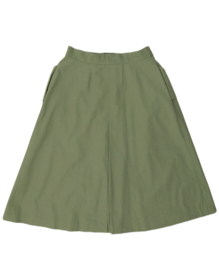 Vintage Womens A-Line Skirt Small W26 Green Polyester