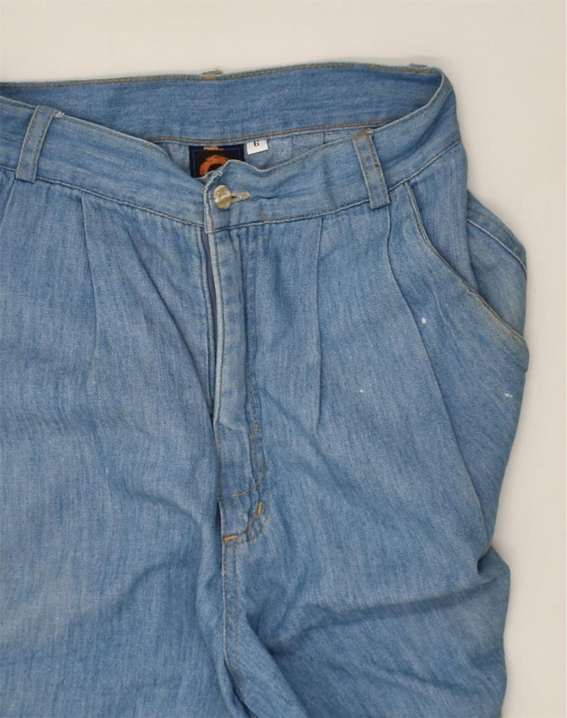 VINTAGE Womens High Waist Denim Shorts UK 6 XS W25  Blue Cotton | Vintage Vintage | Thrift | Second-Hand Vintage | Used Clothing | Messina Hembry 