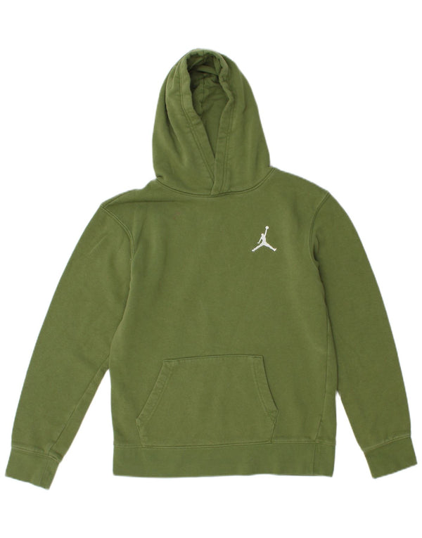 Jordan Boys Hoodie Jumper 12-13 Years Large Green Cotton