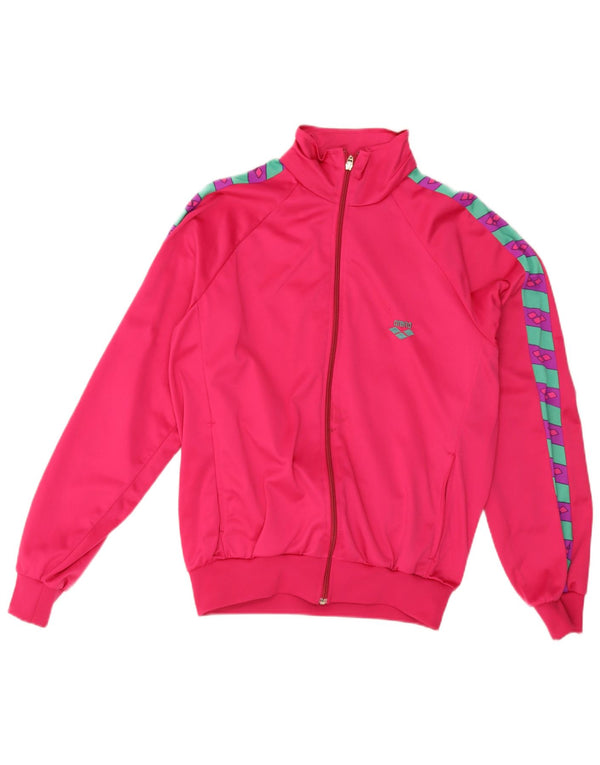 Arena Womens Graphic Tracksuit Top Jacket UK 16 Large Pink