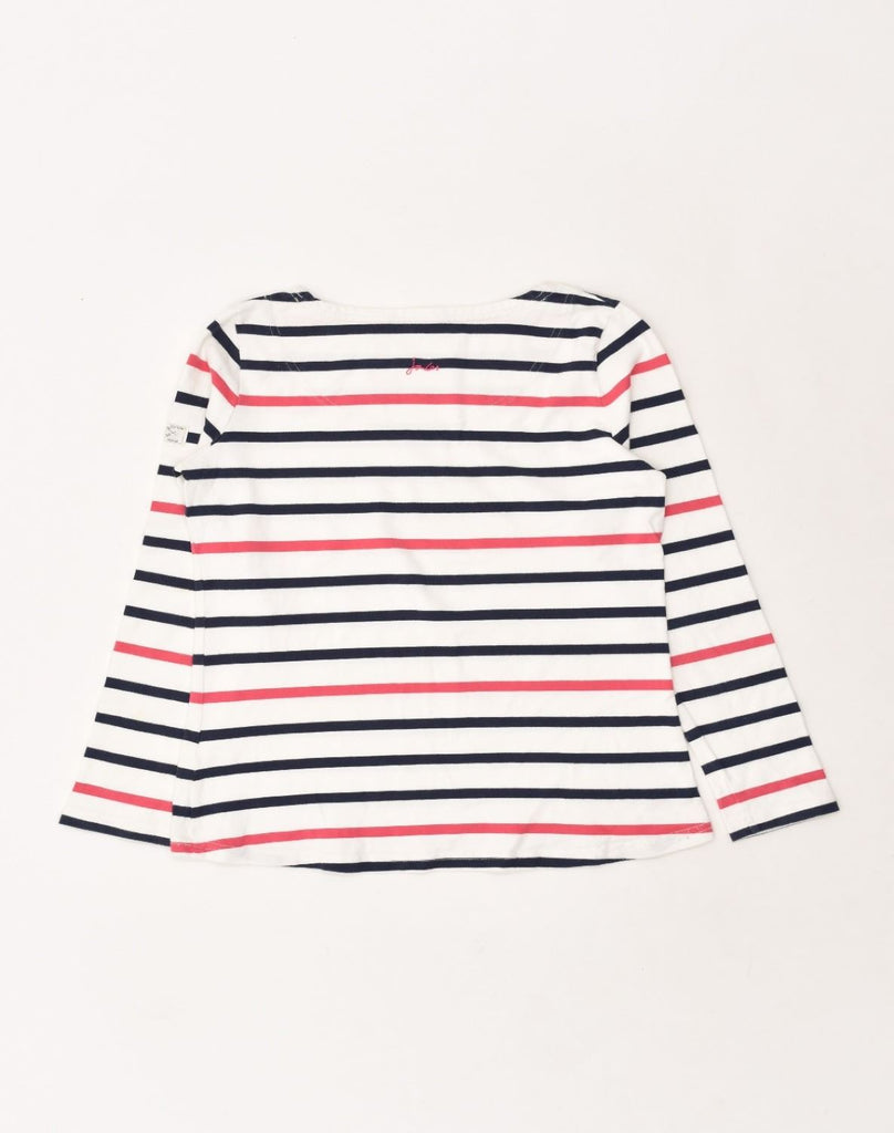 JOULES Womens Premium Top Long Sleeve UK 10 Small White Striped Cotton | Vintage Joules | Thrift | Second-Hand Joules | Used Clothing | Messina Hembry 